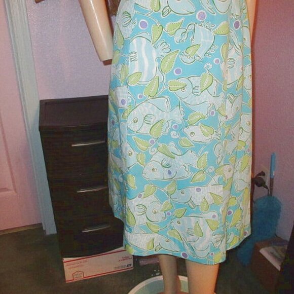 Vtg Lilly Pulitzer Sabrina Strapless Atlantis Dress Size 10 Glitter Fit & Flare - Picture 4 of 10